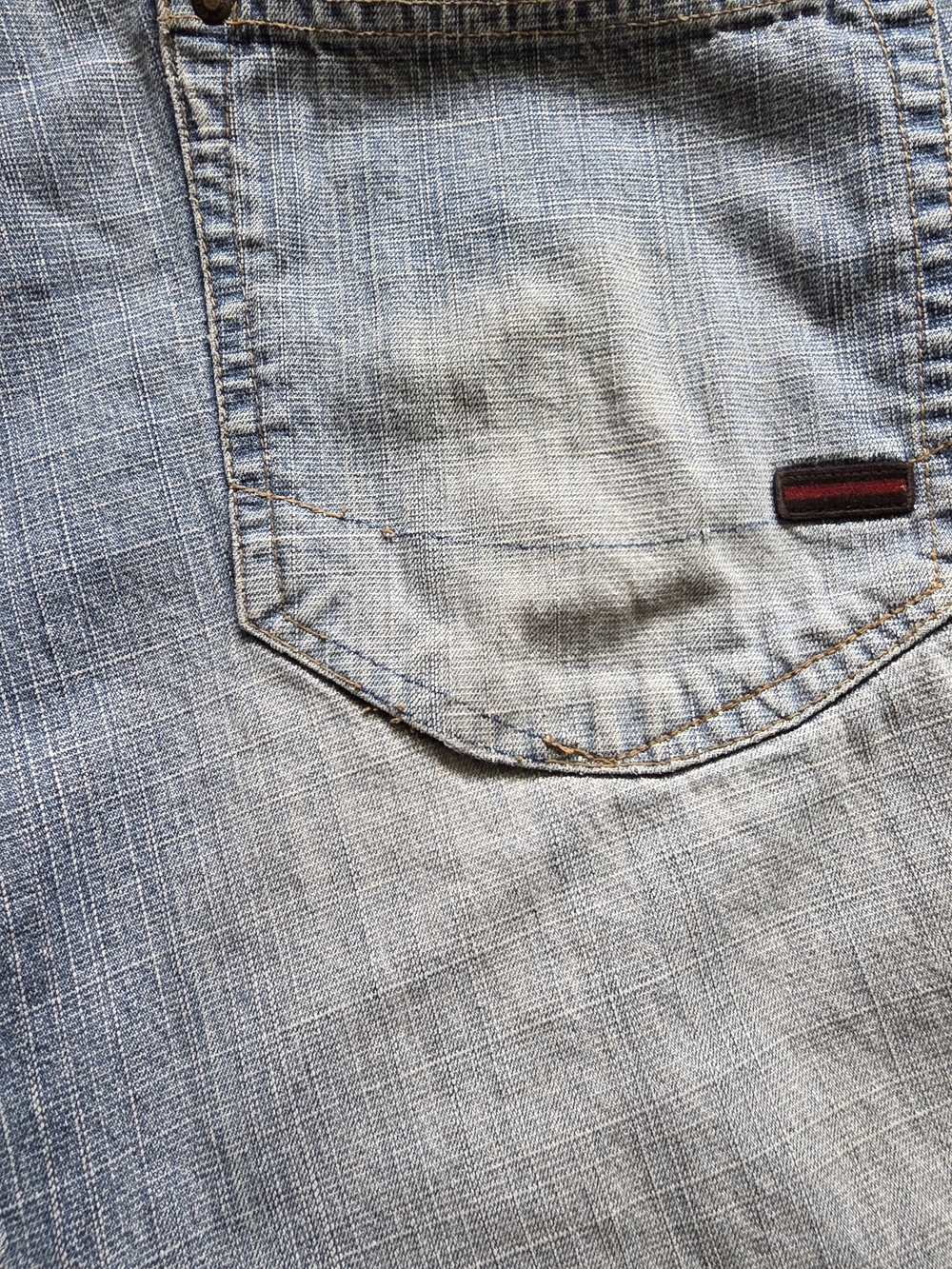 FUBU Mens Y2K Vintage Light Wash Denim Carpenter Shorts Baggy Bermuda Long Jorts - Picture 9 of 9